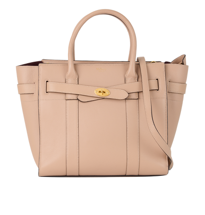 Small Zipped Bayswater, &pound;550, Handbags, Beige, Leather, Front view
